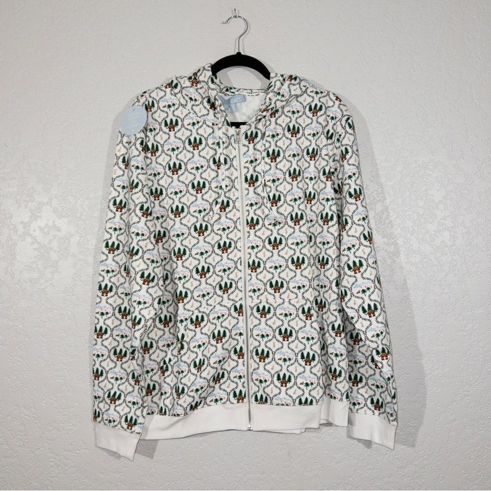 NWT Hill House White Ski Chalet‎ All-Gender Teddy Zip Up Size Large